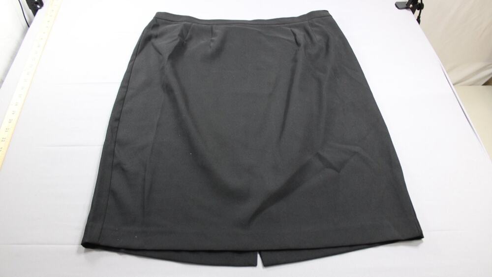 Black Pencil Skirt Womens 16W Stretch Elastic Waist Back Vent Knee Length Career